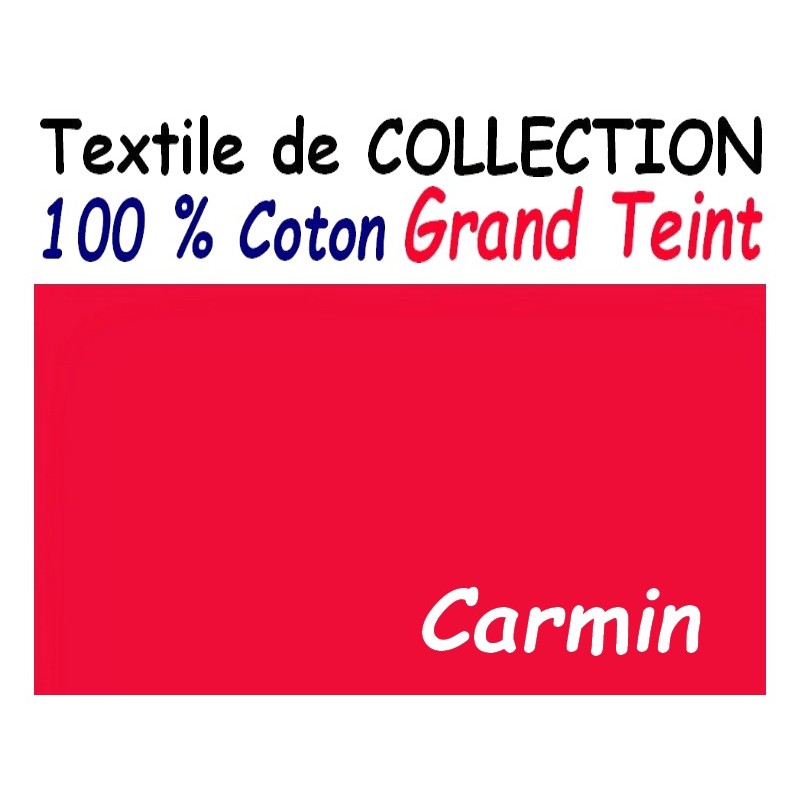 TAIE D' OREILLER 50 cm x 60 cm GRAND TEINT / CARMIN