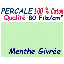 HOUSSE de COUETTE Bébé 90 cm x 150 cm PERCALE / MENTHE Givrée